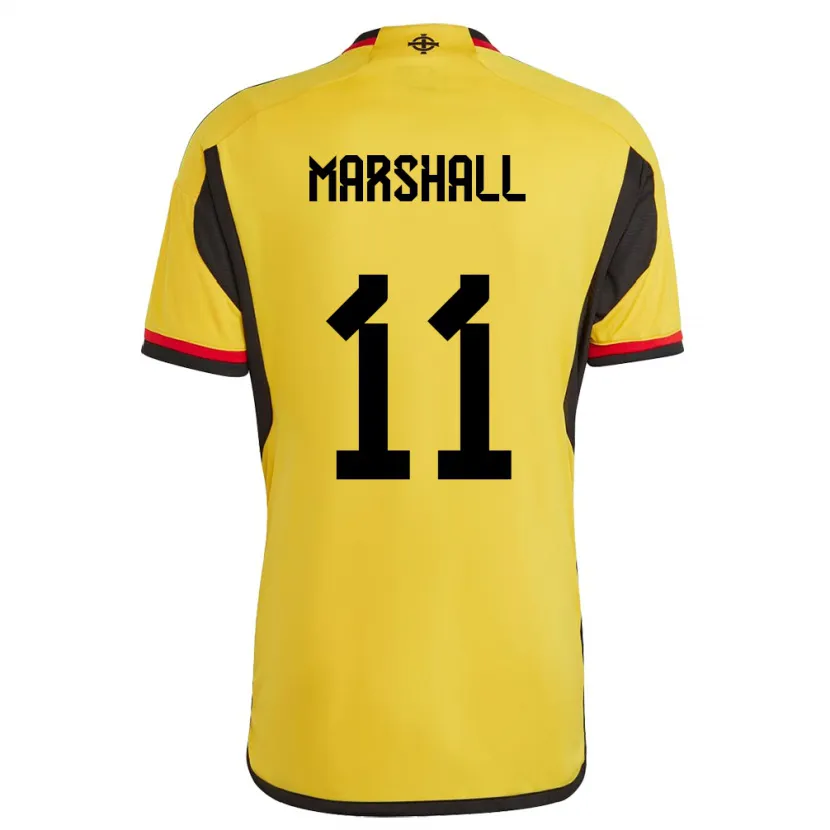 Danxen Mann Nord-Irland Callum Marshall #11 Hvit Bortetrøye Drakt Trøye 24-26 Skjorter T-Skjorte