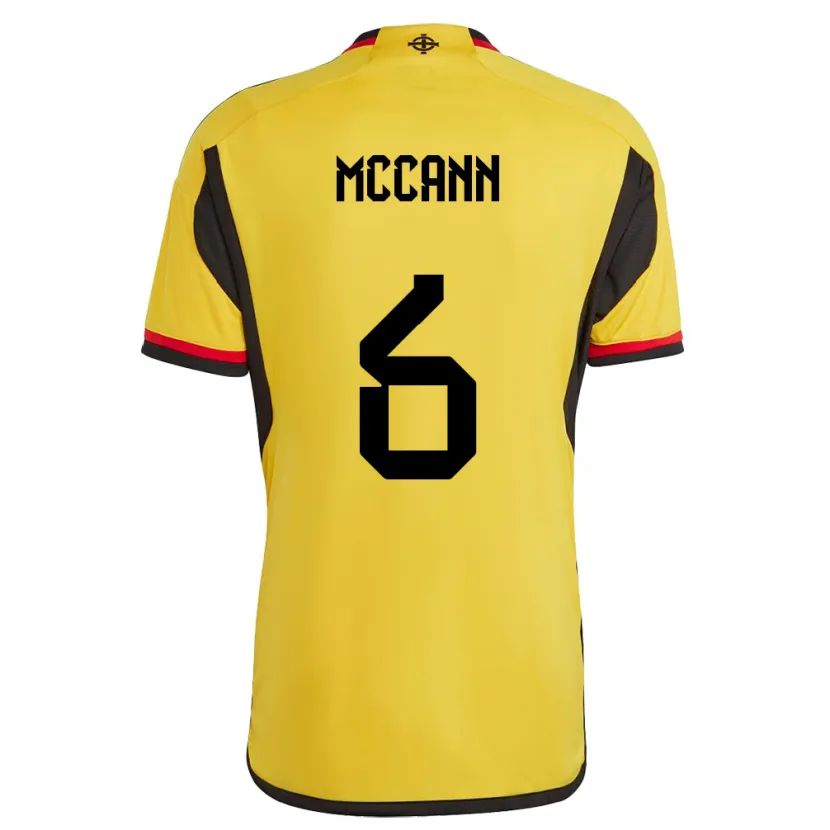 Danxen Mann Nord-Irland Charlie Mccann #6 Hvit Bortetrøye Drakt Trøye 24-26 Skjorter T-Skjorte