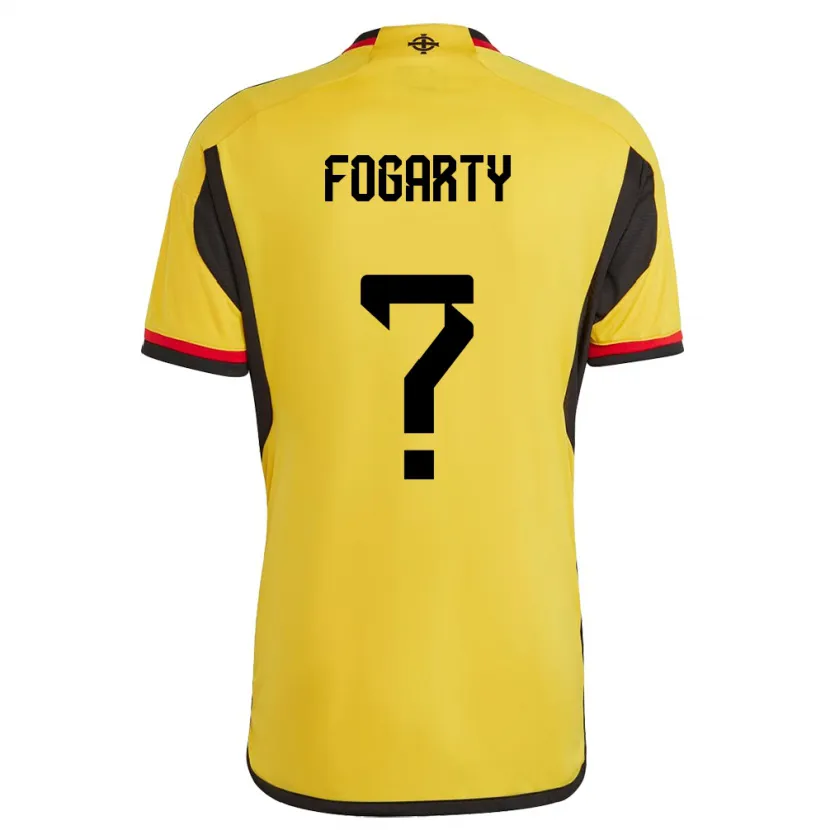 Danxen Mann Nord-Irland Tom Fogarty #0 Hvit Bortetrøye Drakt Trøye 24-26 Skjorter T-Skjorte