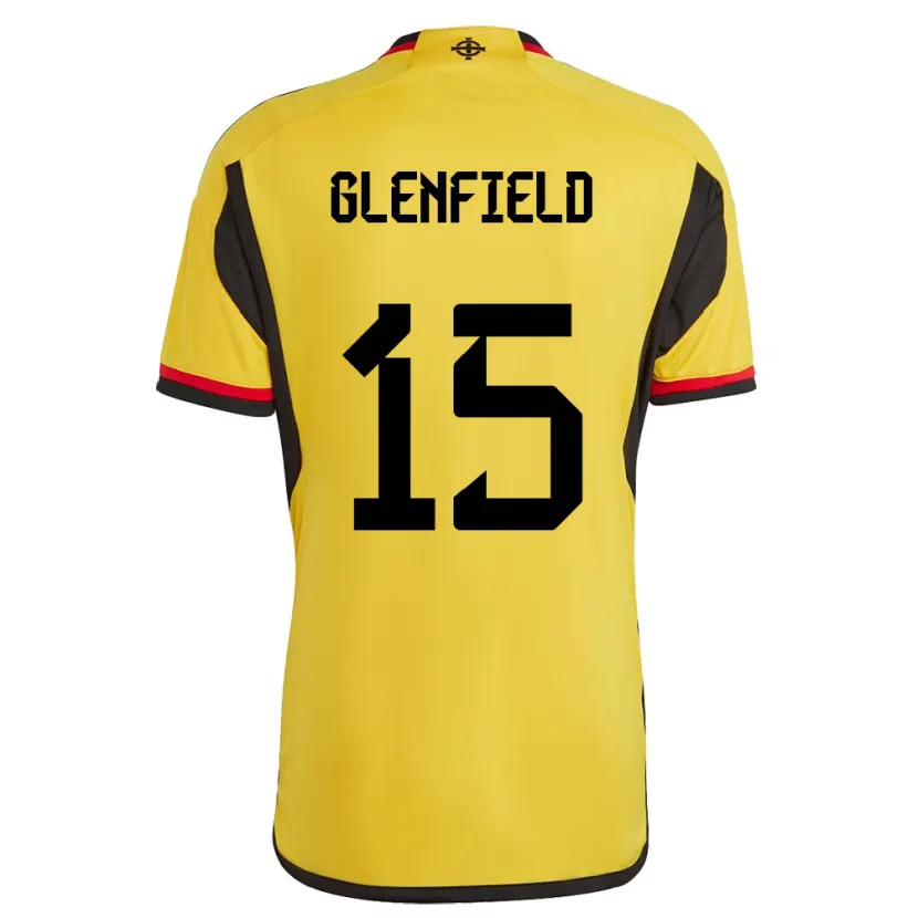Danxen Mann Nord-Irland Sam Glenfield #15 Hvit Bortetrøye Drakt Trøye 24-26 Skjorter T-Skjorte