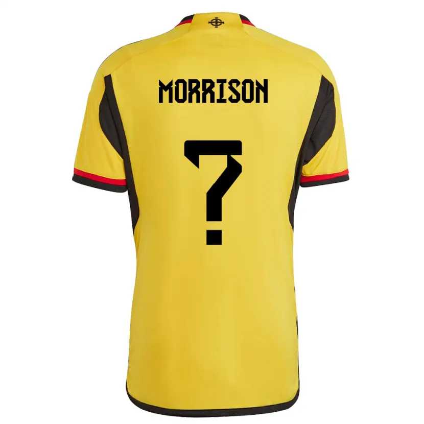 Danxen Mann Nord-Irland Kieran Morrison #0 Hvit Bortetrøye Drakt Trøye 24-26 Skjorter T-Skjorte