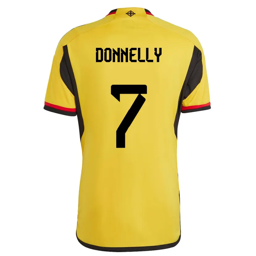 Danxen Mann Nord-Irland Caolan Donnelly #7 Hvit Bortetrøye Drakt Trøye 24-26 Skjorter T-Skjorte