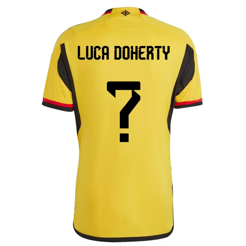 Danxen Mann Nord-Irland Luca Doherty #0 Hvit Bortetrøye Drakt Trøye 24-26 Skjorter T-Skjorte