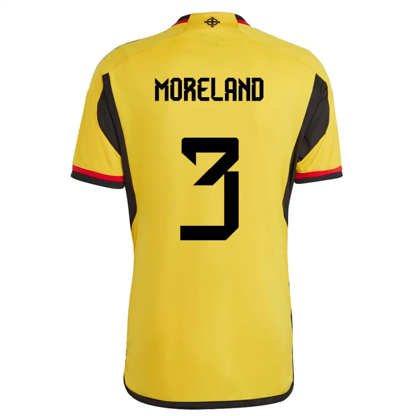 Danxen Mann Nord-Irland Calum Moreland #3 Hvit Bortetrøye Drakt Trøye 24-26 Skjorter T-Skjorte