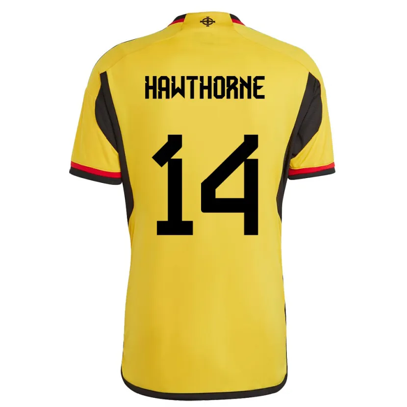 Danxen Mann Nord-Irland Keevan Hawthorne #14 Hvit Bortetrøye Drakt Trøye 24-26 Skjorter T-Skjorte