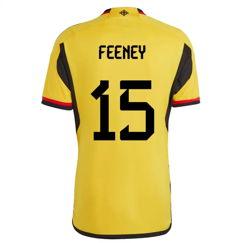 Danxen Mann Nord-Irland George Feeney #15 Hvit Bortetrøye Drakt Trøye 24-26 Skjorter T-Skjorte