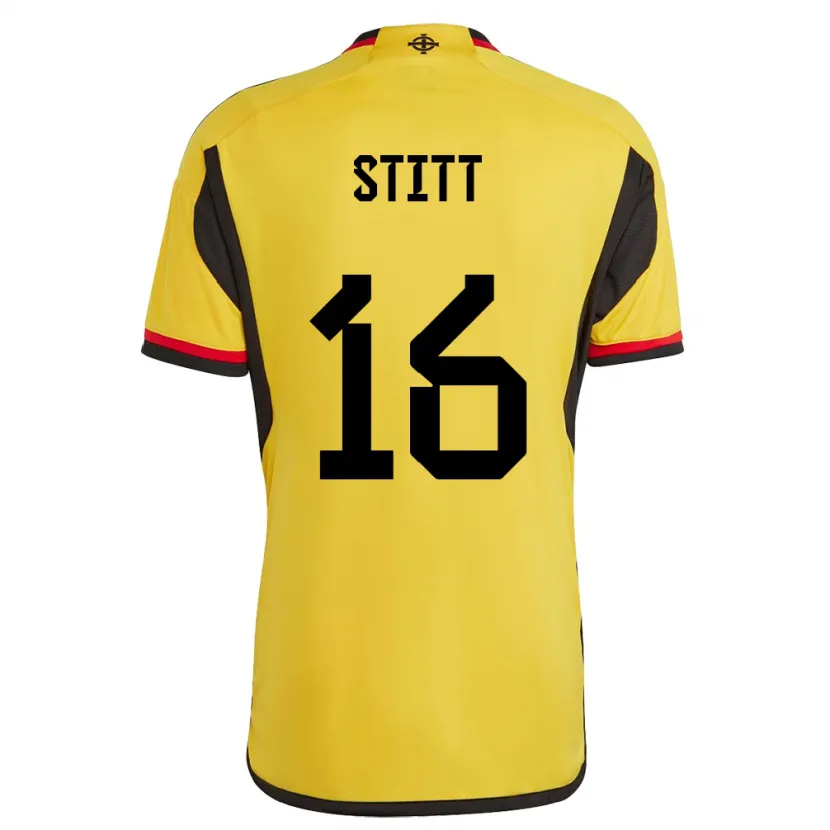 Danxen Mann Nord-Irland Dylan Stitt #16 Hvit Bortetrøye Drakt Trøye 24-26 Skjorter T-Skjorte