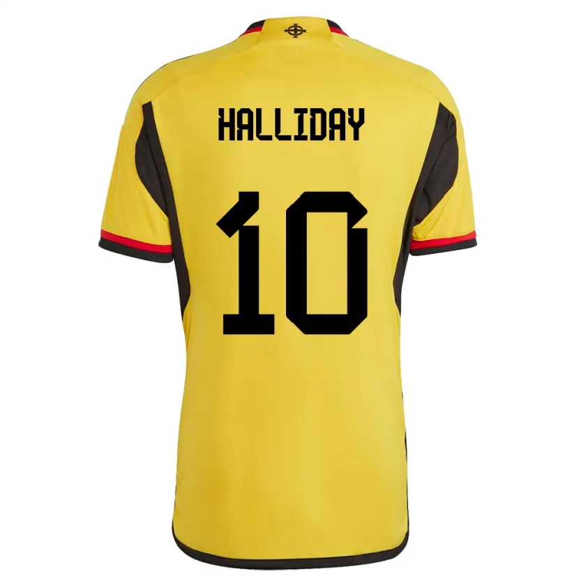 Danxen Mann Nord-Irland Keri Halliday #10 Hvit Bortetrøye Drakt Trøye 24-26 Skjorter T-Skjorte