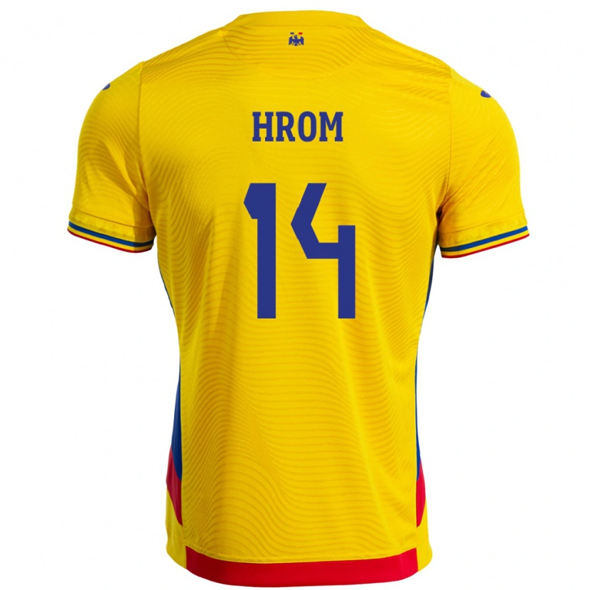 Danxen Dame Romania Darian Hrom #14 Gul Hjemmetrøye Drakt Trøye 24-26 Skjorter T-Skjorte