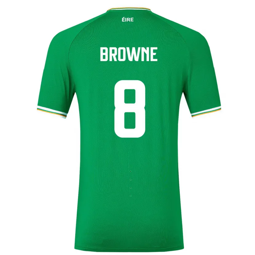 Danxen Dame Irland Alan Browne #8 Grønn Hjemmetrøye Drakt Trøye 24-26 Skjorter T-Skjorte