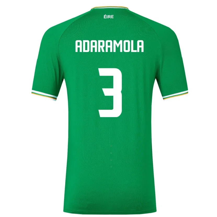 Danxen Dame Irland Tayo Adaramola #3 Grønn Hjemmetrøye Drakt Trøye 24-26 Skjorter T-Skjorte