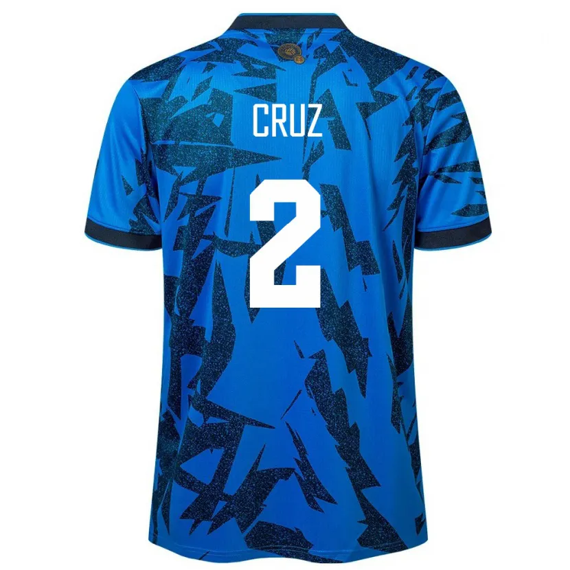 Danxen Dame El Salvador Melvin Cruz #2 Blå Hjemmetrøye Drakt Trøye 24-26 Skjorter T-Skjorte