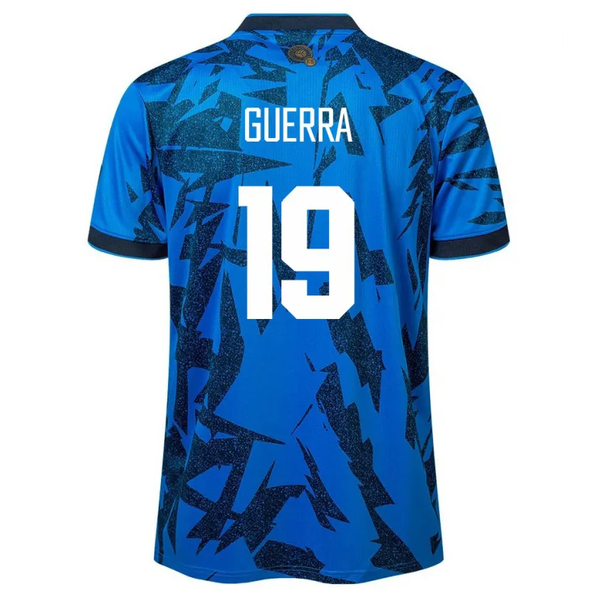 Danxen Dame El Salvador Steven Guerra #19 Blå Hjemmetrøye Drakt Trøye 24-26 Skjorter T-Skjorte