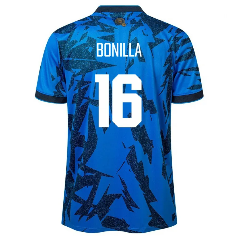 Danxen Dame El Salvador Elmer Bonilla #16 Blå Hjemmetrøye Drakt Trøye 24-26 Skjorter T-Skjorte