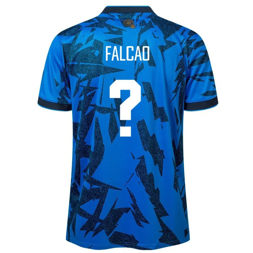 Danxen Dame El Salvador Kiano Falcao #0 Blå Hjemmetrøye Drakt Trøye 24-26 Skjorter T-Skjorte