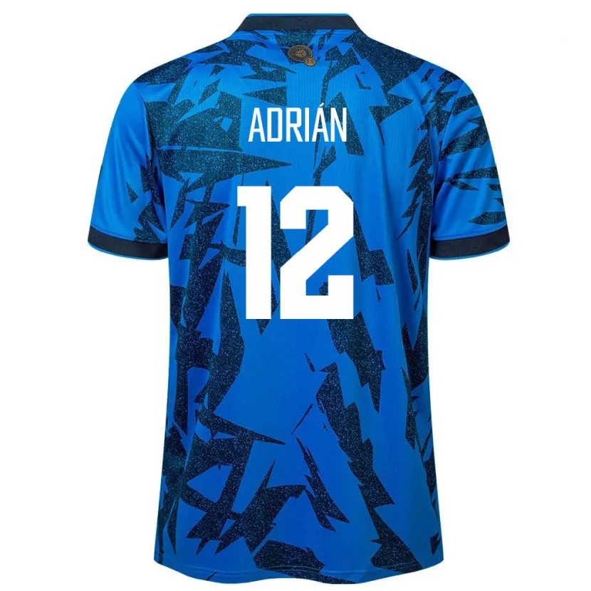 Danxen Dame El Salvador Adrián Aguilar #12 Blå Hjemmetrøye Drakt Trøye 24-26 Skjorter T-Skjorte