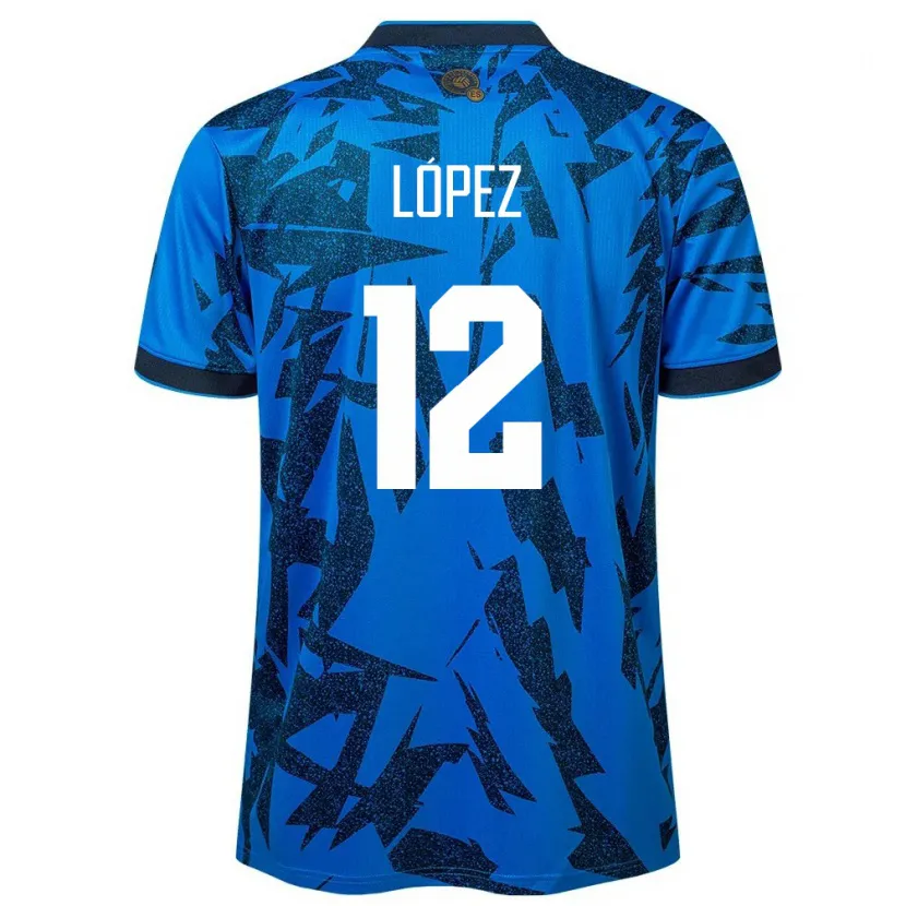 Danxen Dame El Salvador Abigaíl López #12 Blå Hjemmetrøye Drakt Trøye 24-26 Skjorter T-Skjorte