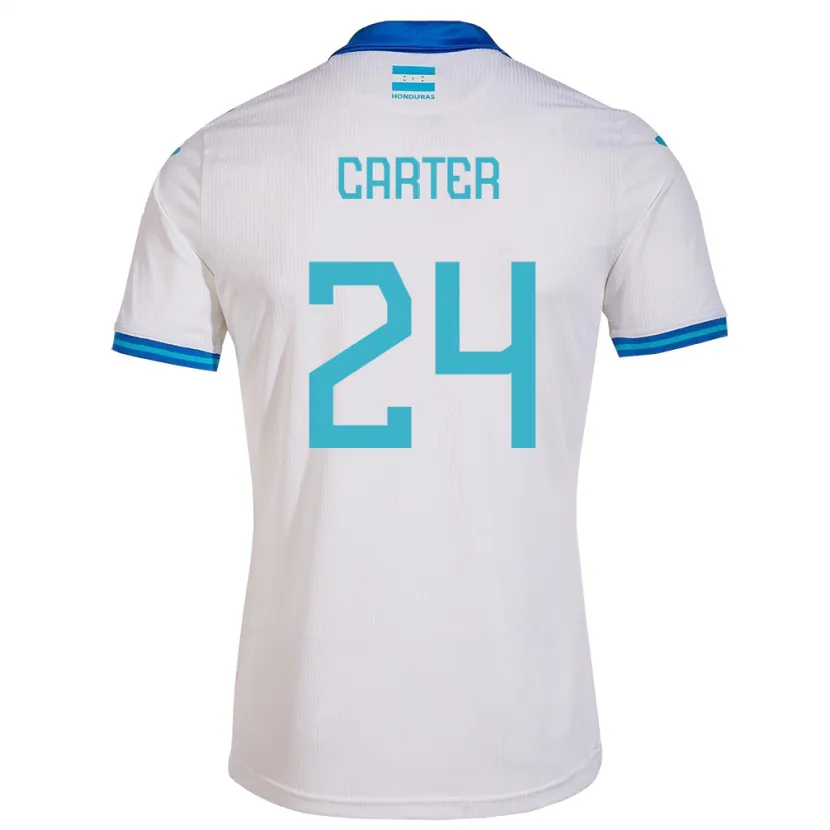 Danxen Dame Honduras Daniel Carter #24 Hvit Hjemmetrøye Drakt Trøye 24-26 Skjorter T-Skjorte