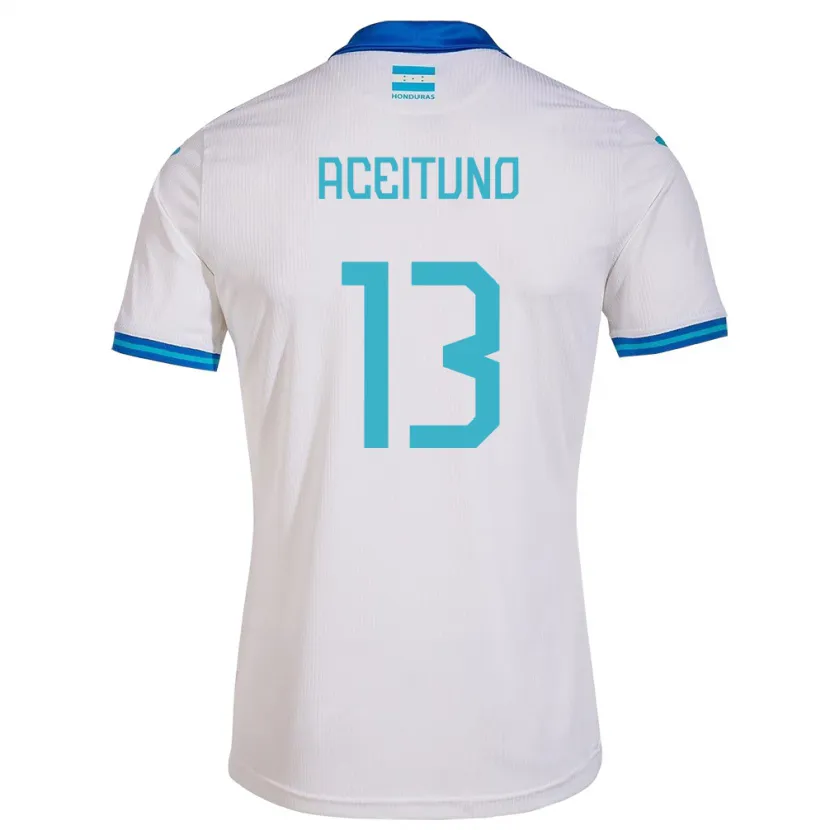 Danxen Dame Honduras Marco Aceituno #13 Hvit Hjemmetrøye Drakt Trøye 24-26 Skjorter T-Skjorte
