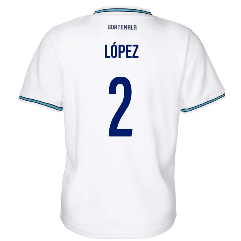 Danxen Dame Guatemala Francisco López #2 Hvit Hjemmetrøye Drakt Trøye 24-26 Skjorter T-Skjorte