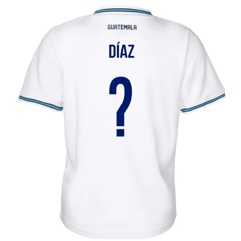 Danxen Dame Guatemala Hendryck Díaz #0 Hvit Hjemmetrøye Drakt Trøye 24-26 Skjorter T-Skjorte