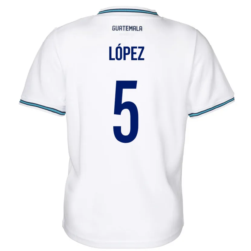Danxen Dame Guatemala Jeffery López #5 Hvit Hjemmetrøye Drakt Trøye 24-26 Skjorter T-Skjorte