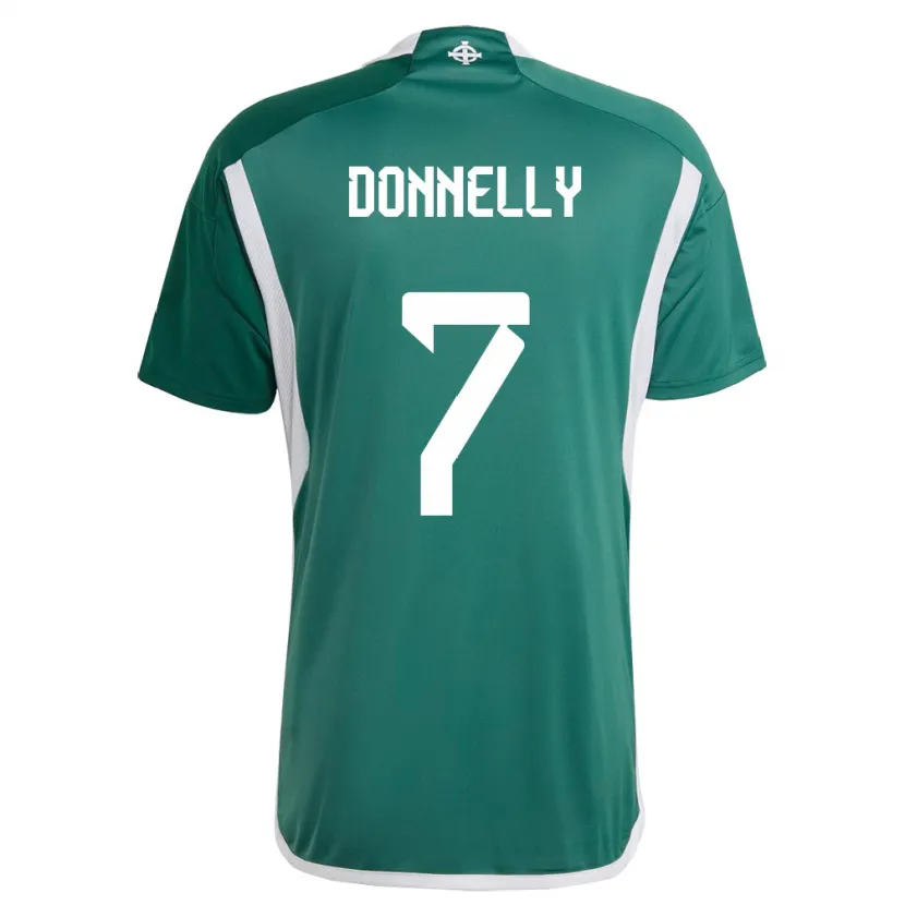 Danxen Dame Nord-Irland Caolan Donnelly #7 Grønn Hjemmetrøye Drakt Trøye 24-26 Skjorter T-Skjorte