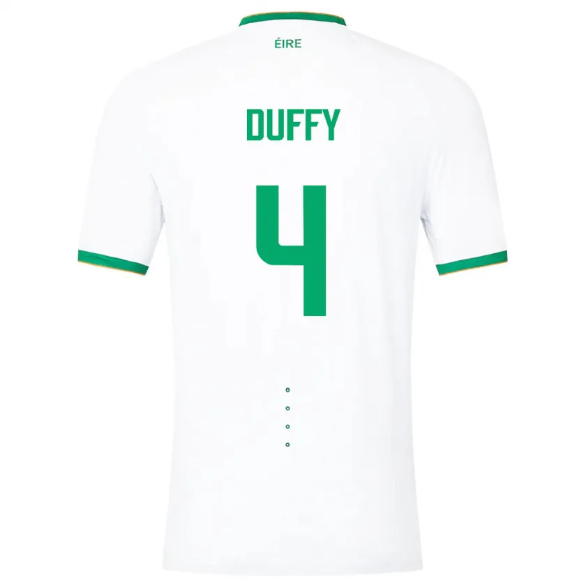 Danxen Dame Irland Shane Duffy #4 Hvit Bortetrøye Drakt Trøye 24-26 Skjorter T-Skjorte