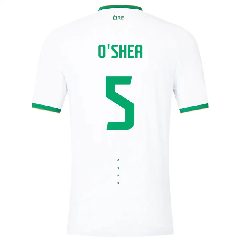 Danxen Dame Irland Dara O'shea #5 Hvit Bortetrøye Drakt Trøye 24-26 Skjorter T-Skjorte