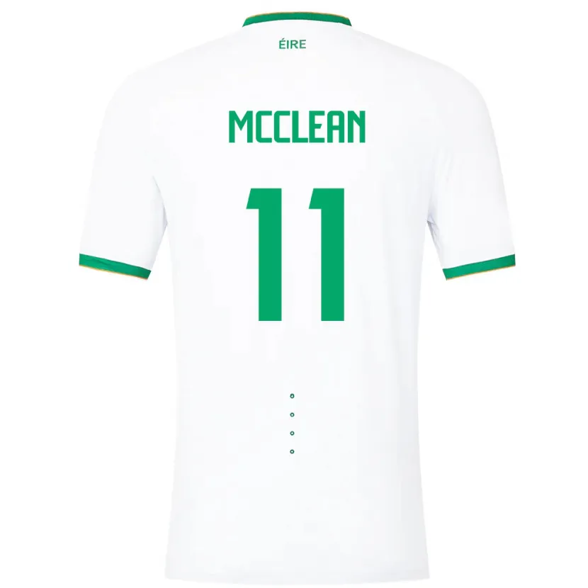 Danxen Dame Irland James Mcclean #11 Hvit Bortetrøye Drakt Trøye 24-26 Skjorter T-Skjorte
