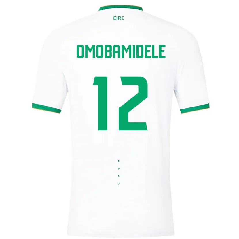 Danxen Dame Irland Andrew Omobamidele #12 Hvit Bortetrøye Drakt Trøye 24-26 Skjorter T-Skjorte