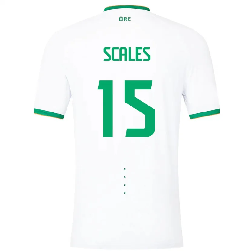 Danxen Dame Irland Liam Scales #15 Hvit Bortetrøye Drakt Trøye 24-26 Skjorter T-Skjorte