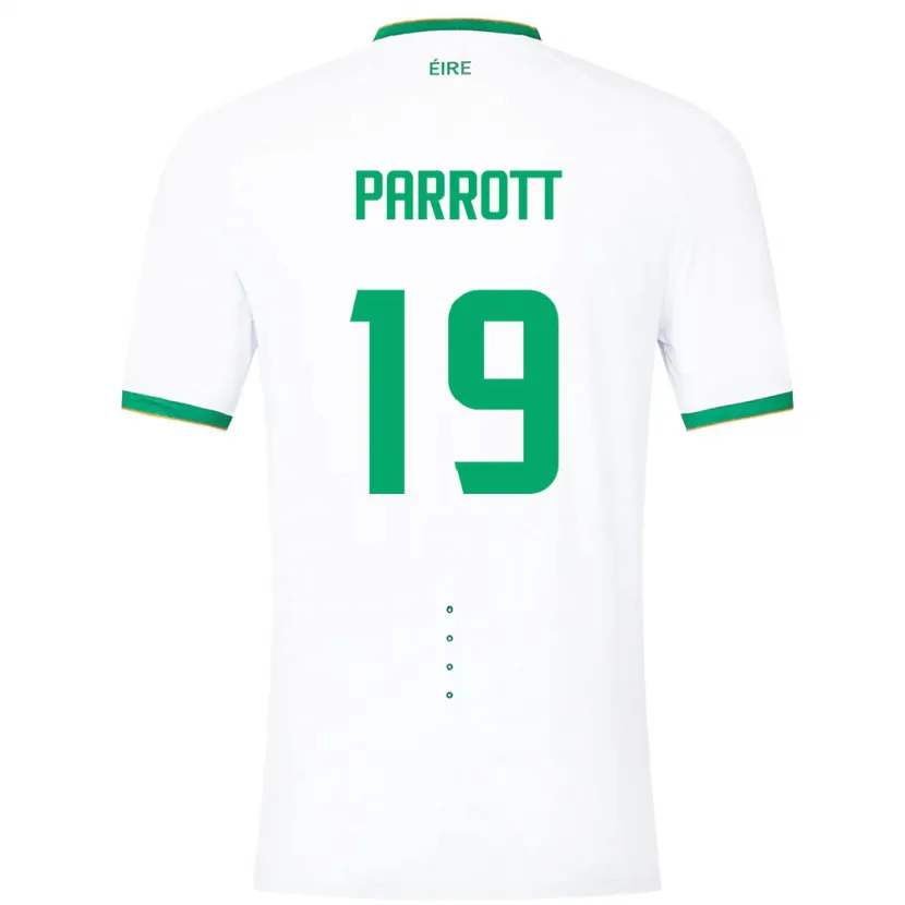 Danxen Dame Irland Troy Parrott #19 Hvit Bortetrøye Drakt Trøye 24-26 Skjorter T-Skjorte