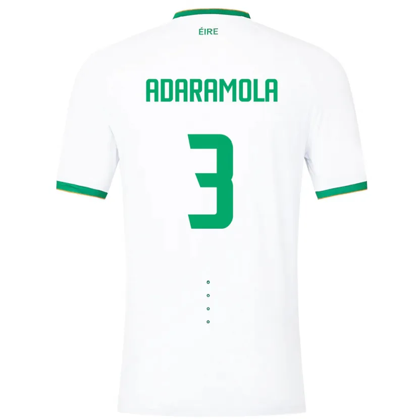 Danxen Dame Irland Tayo Adaramola #3 Hvit Bortetrøye Drakt Trøye 24-26 Skjorter T-Skjorte