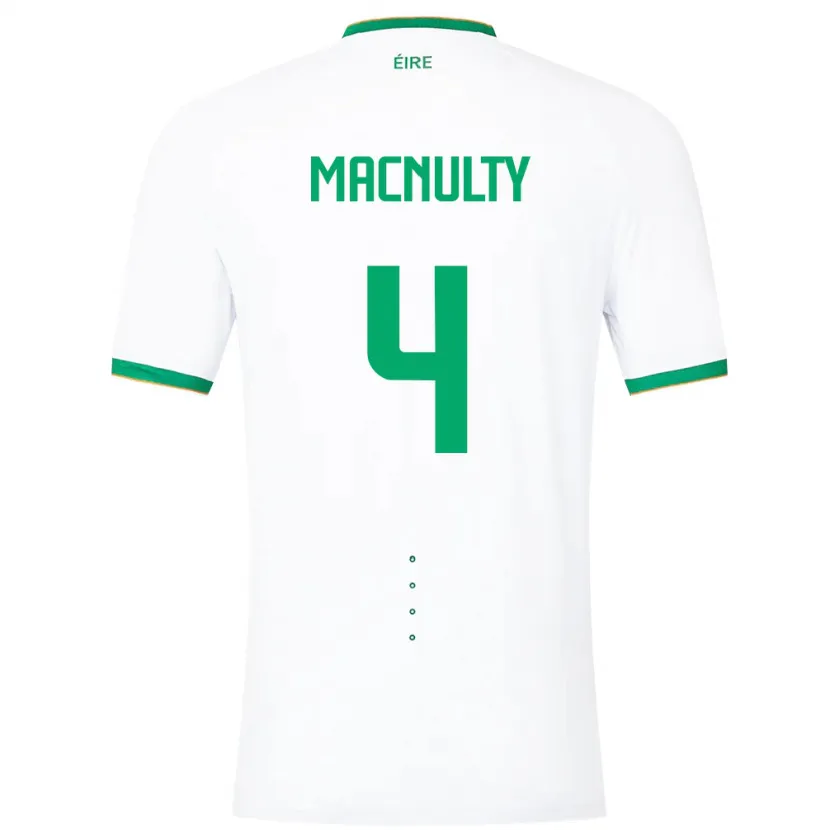 Danxen Dame Irland Anselmo García Macnulty #4 Hvit Bortetrøye Drakt Trøye 24-26 Skjorter T-Skjorte