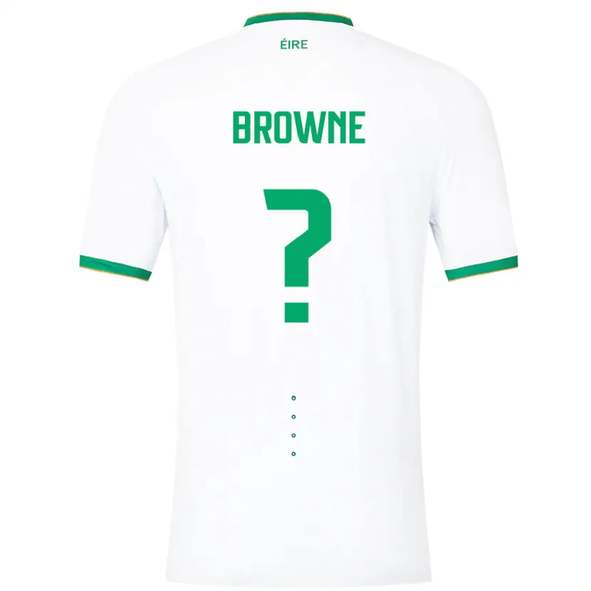 Danxen Dame Irland Luke Browne #0 Hvit Bortetrøye Drakt Trøye 24-26 Skjorter T-Skjorte