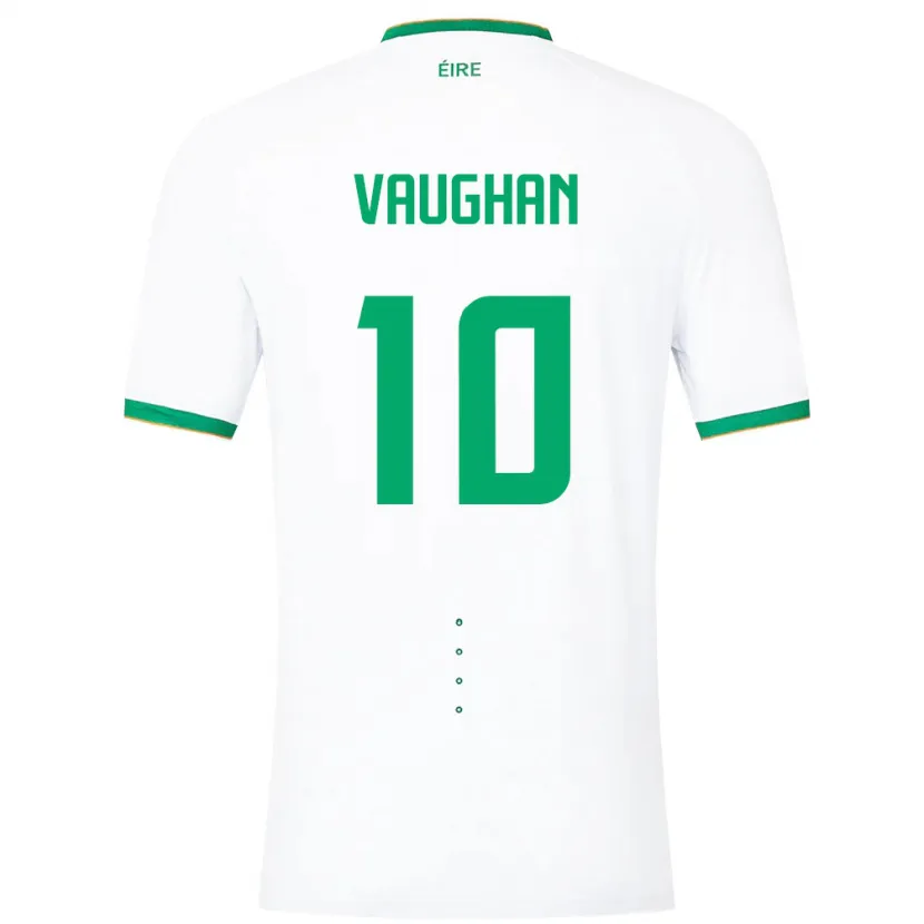 Danxen Dame Irland Harry Vaughan #10 Hvit Bortetrøye Drakt Trøye 24-26 Skjorter T-Skjorte
