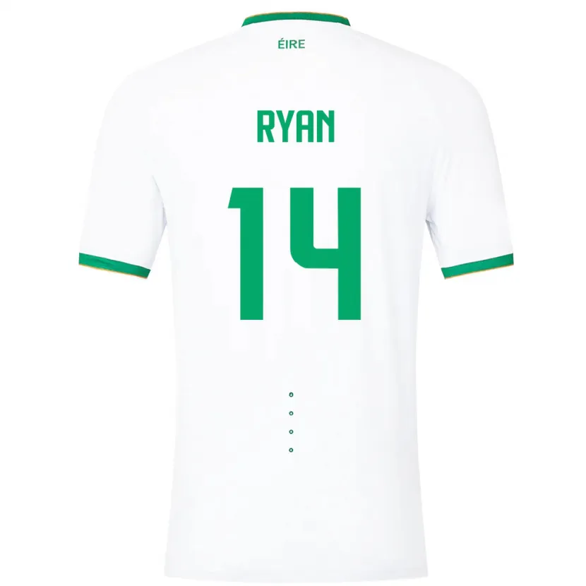 Danxen Dame Irland John Ryan #14 Hvit Bortetrøye Drakt Trøye 24-26 Skjorter T-Skjorte