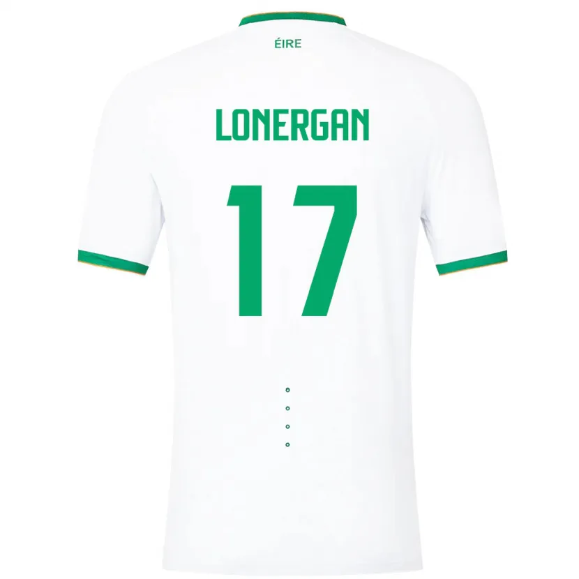 Danxen Dame Irland Tom Lonergan #17 Hvit Bortetrøye Drakt Trøye 24-26 Skjorter T-Skjorte