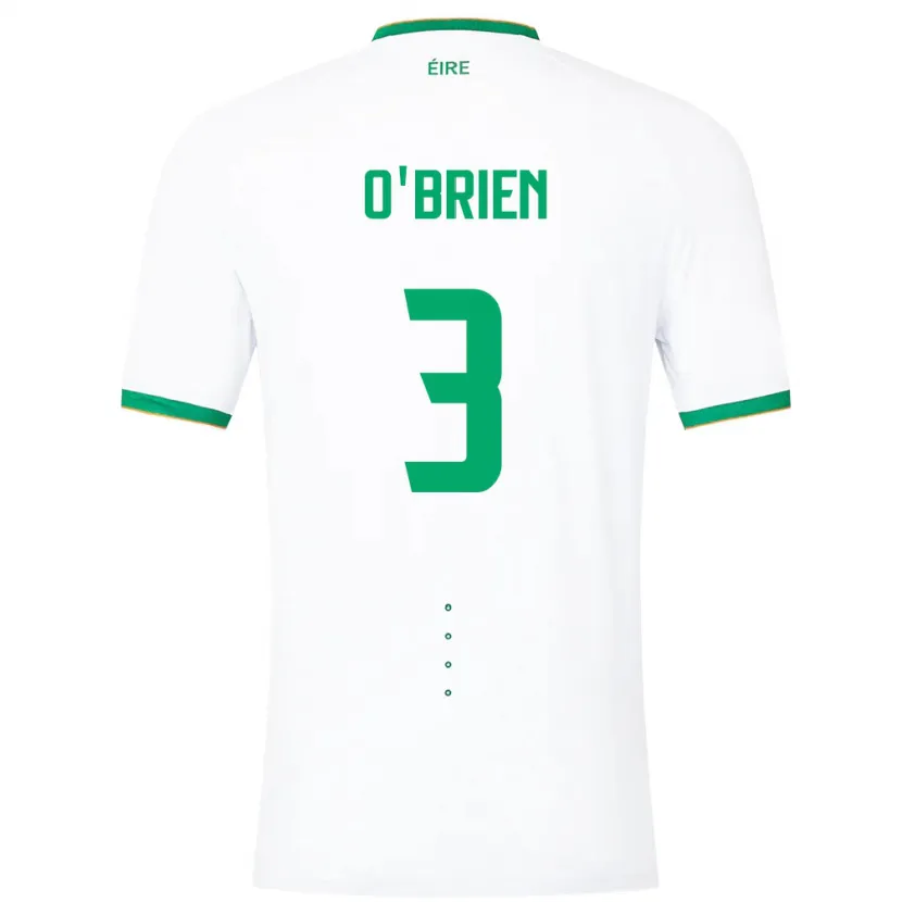 Danxen Dame Irland Luke O'brien #3 Hvit Bortetrøye Drakt Trøye 24-26 Skjorter T-Skjorte