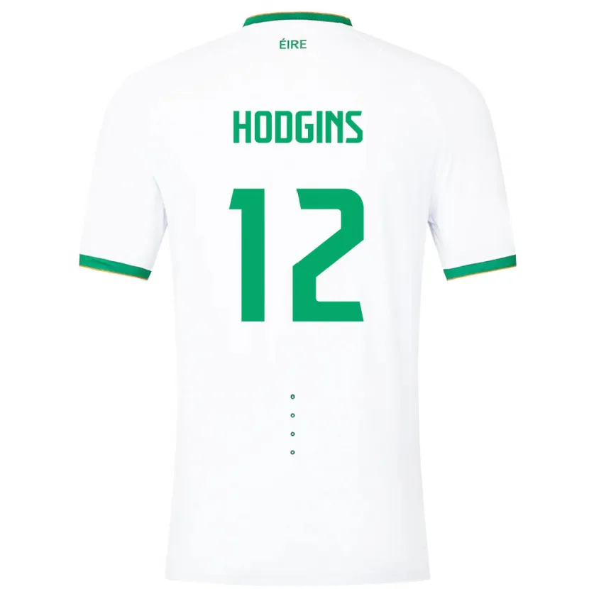 Danxen Dame Irland Gavin Hodgins #12 Hvit Bortetrøye Drakt Trøye 24-26 Skjorter T-Skjorte