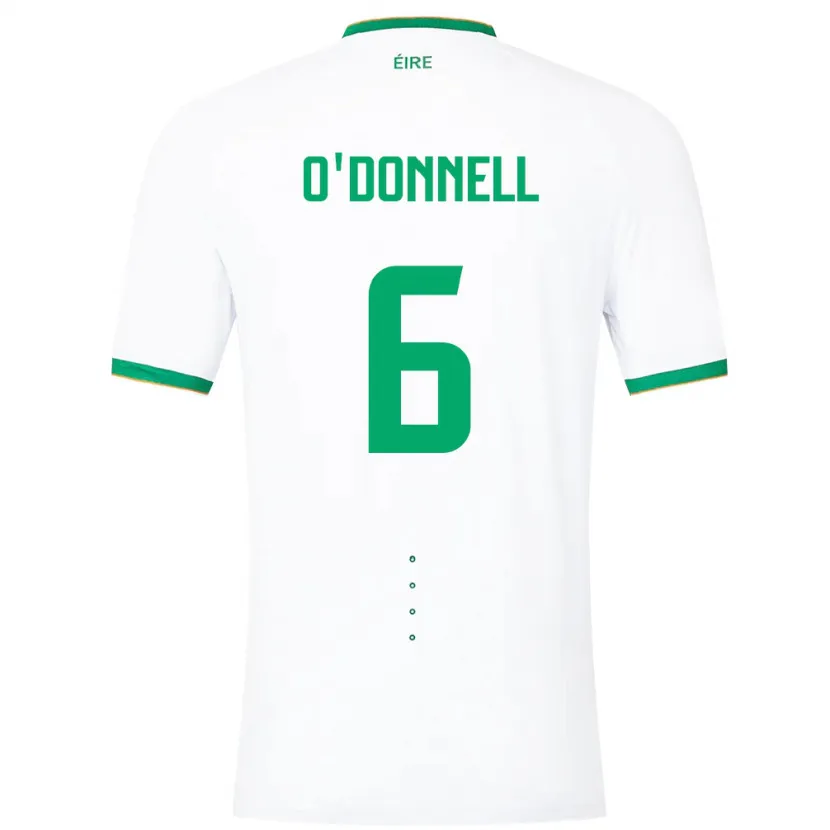 Danxen Dame Irland Luke O'donnell #6 Hvit Bortetrøye Drakt Trøye 24-26 Skjorter T-Skjorte