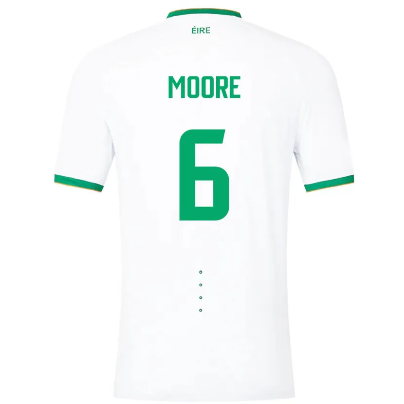 Danxen Dame Irland Matthew Moore #6 Hvit Bortetrøye Drakt Trøye 24-26 Skjorter T-Skjorte