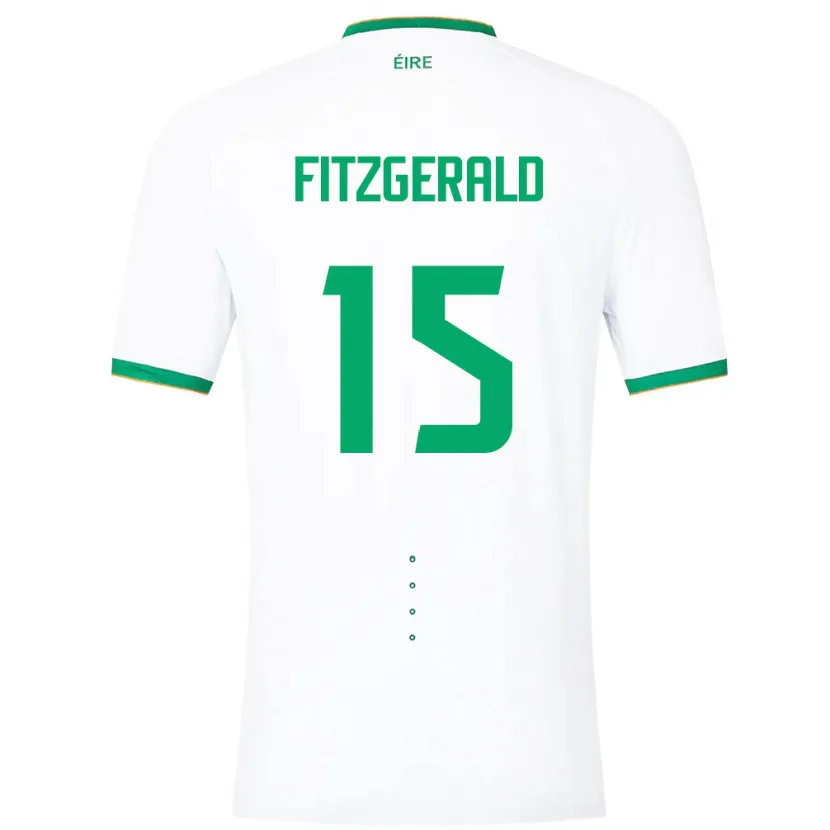 Danxen Dame Irland Kyle Fitzgerald #15 Hvit Bortetrøye Drakt Trøye 24-26 Skjorter T-Skjorte