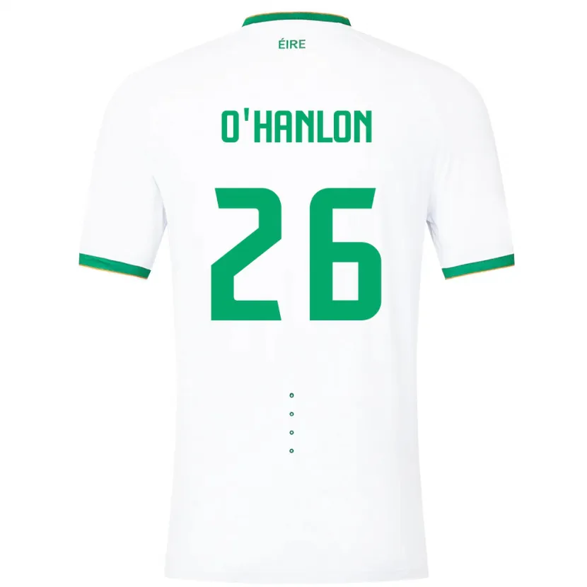 Danxen Dame Irland Tara O'hanlon #26 Hvit Bortetrøye Drakt Trøye 24-26 Skjorter T-Skjorte