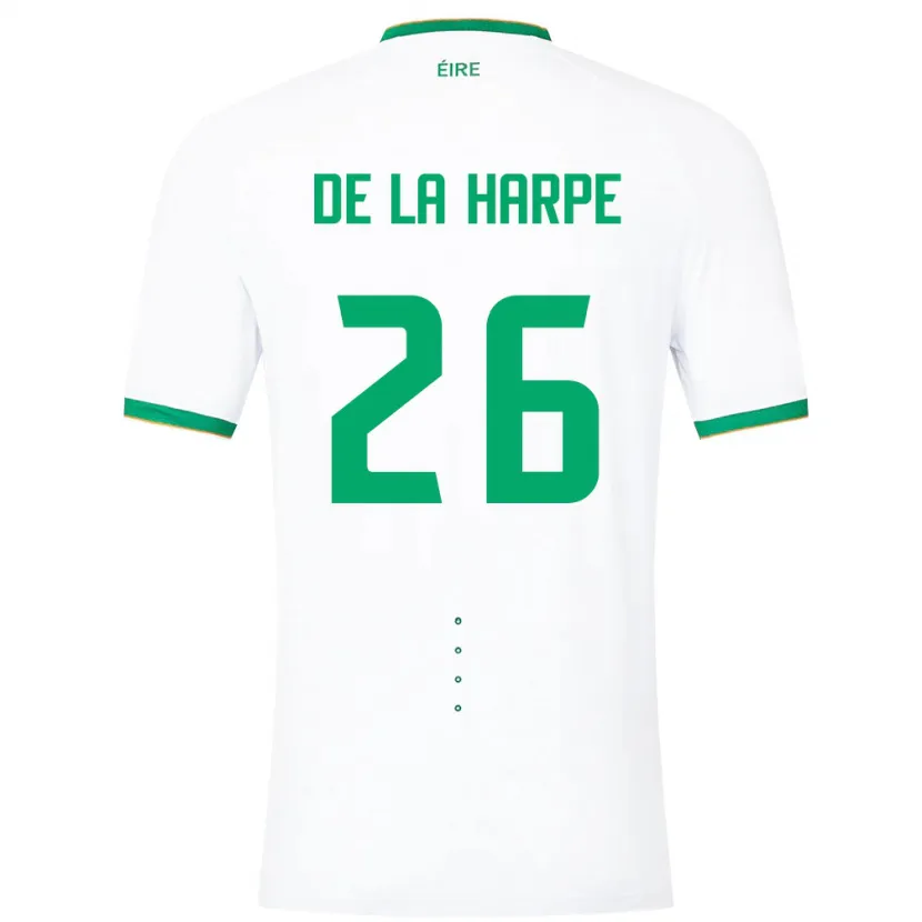 Danxen Dame Irland Deborah-Anne De La Harpe #26 Hvit Bortetrøye Drakt Trøye 24-26 Skjorter T-Skjorte