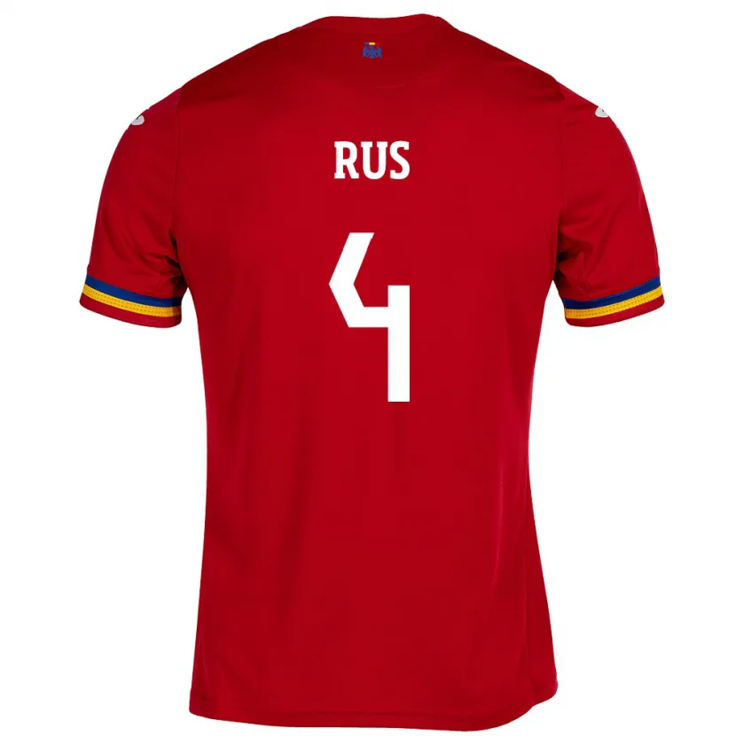 Danxen Dame Romania Adrian Rus #4 Rød Bortetrøye Drakt Trøye 24-26 Skjorter T-Skjorte