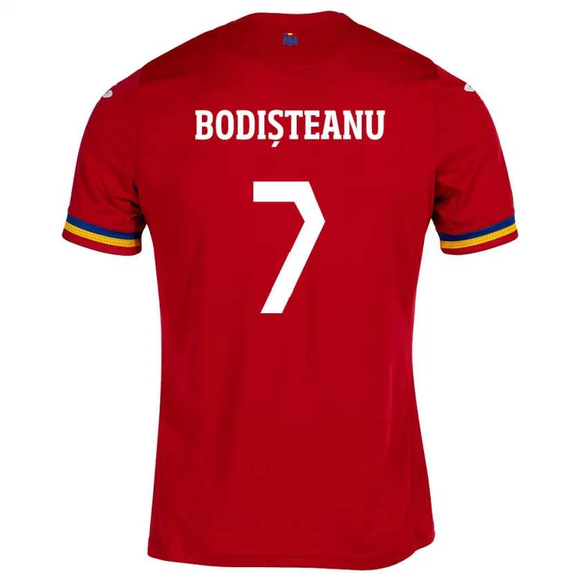 Danxen Dame Romania Ștefan Bodișteanu #7 Rød Bortetrøye Drakt Trøye 24-26 Skjorter T-Skjorte