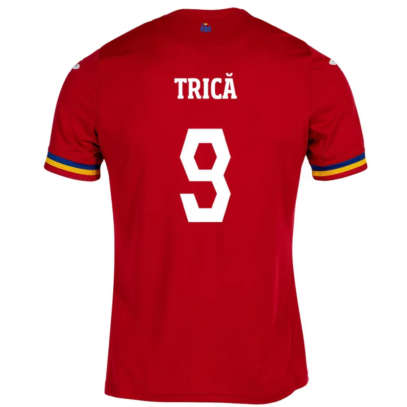 Danxen Dame Romania Atanas Trică #9 Rød Bortetrøye Drakt Trøye 24-26 Skjorter T-Skjorte