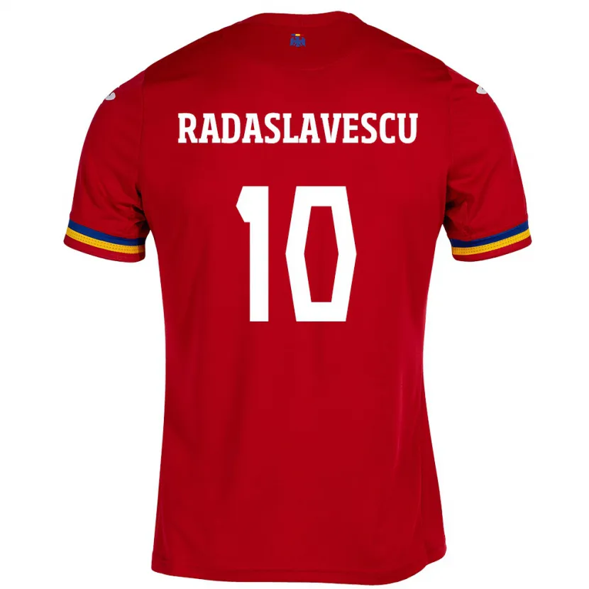 Danxen Dame Romania Eduard Radaslavescu #10 Rød Bortetrøye Drakt Trøye 24-26 Skjorter T-Skjorte